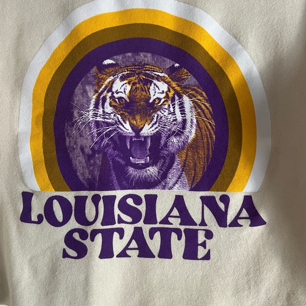 LSU Cream Sweatshirt with Purple and Gold Design - Picture 2 of 6